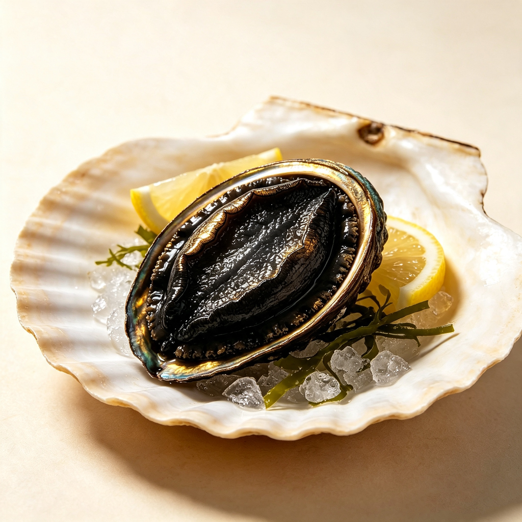 In-shell abalone, steamed and frozen