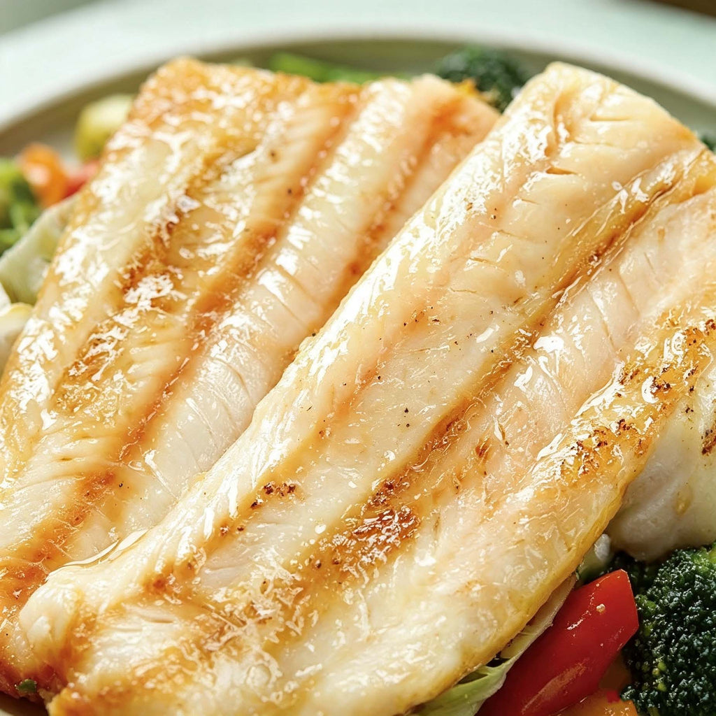 Boneless white fish fillet, raw and frozen