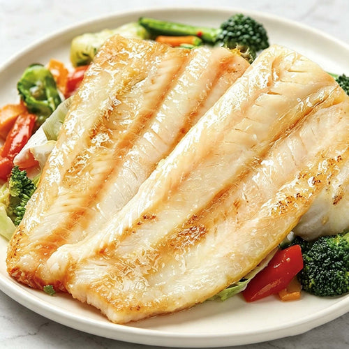 Boneless white fish fillet, raw and frozen