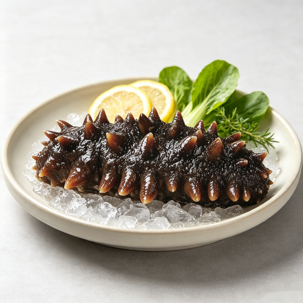 Ready-to-eat sea cucumber, thawed and sliced