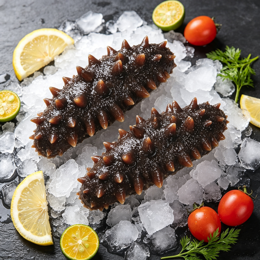 Ready-to-eat sea cucumber, thawed and sliced