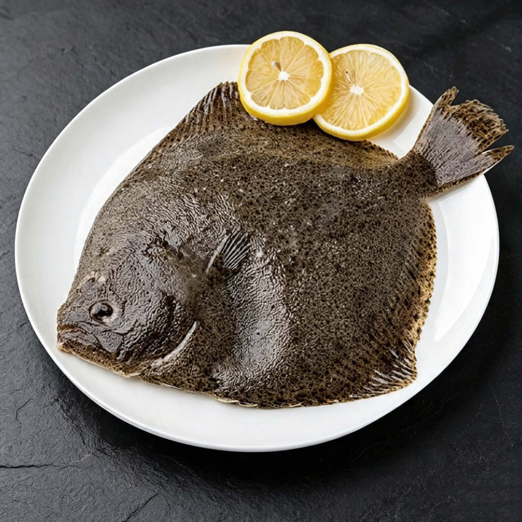 Whole turbot fish, raw and frozen