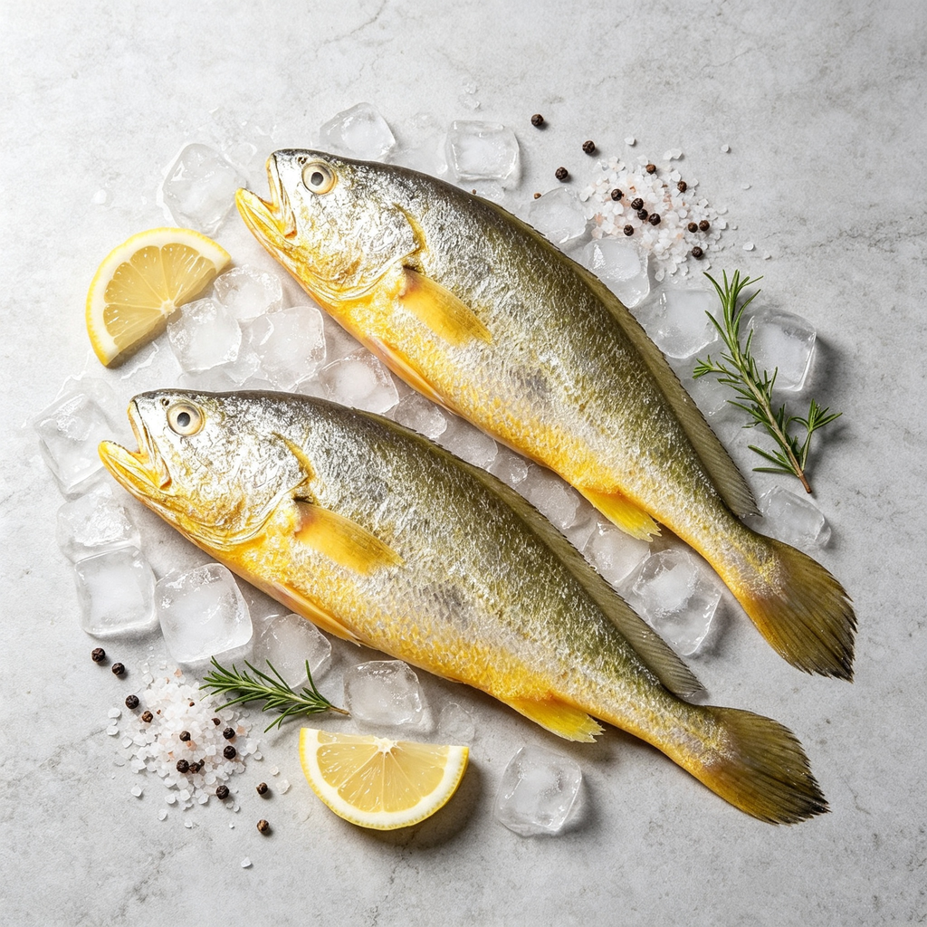 Large yellow croaker, whole and frozen